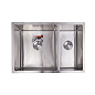 Мойка нерж. сталь, прямоугольная двухчашевая, 750*510мм, черный, универсальная (3,2мм) AKS 79256