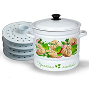 Кастрюля паровая 10л (белая) Манты Керченский металлургический завод 43704-222/6