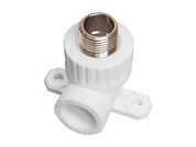 Колено ПП комб. с креплен. нар. 20х1/2", белое, угольник РосТурПласт 10806