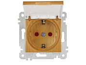 Розетка 1-ая, скрытая, без рамки, с/з, шторки, с крышкой, дуб, RITA, 16 A, 250 V, IP 20, Mutlusan 22006110258