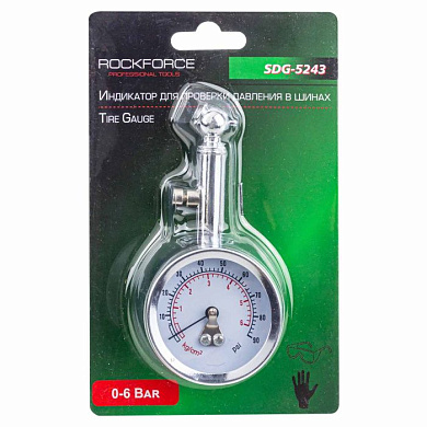 Индикатор для проверки давления в шинах, 0-6 Bar RockForce RF-SDG-5243