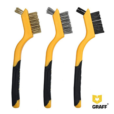 Щетки по металлу ручные 180 мм набором из 3 штук GRAFF 30506