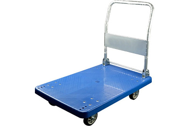 Тележка платформенная пластиковая 260 кг PH260P (900х600) со складной ручкой (резина 125 мм) TOR 1042365