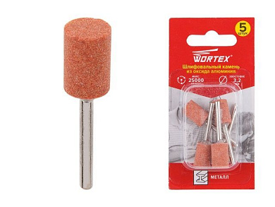 Шлифовальный камень из оксида алюминия 9.5 мм, Ø хвостовика 3.2 мм, 25000 об/мин WORTEX ETCA3209518