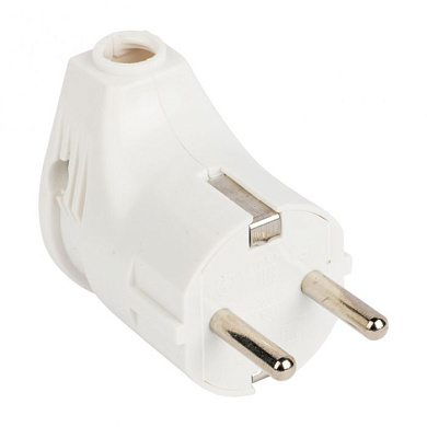 Вилка угловая с/з бел, 16А 250В EKF PROxima AVY16-10