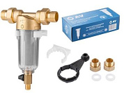 Фильтр самоочищающийся 1" нар. или 3/4"вн., 100 микрон, инд. упак., промывной латунный AV Engineering AVE115704