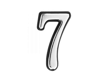 Цифра дверная АЛЛЮР БОЛЬШАЯ пластик "7" хром УЗК 6980