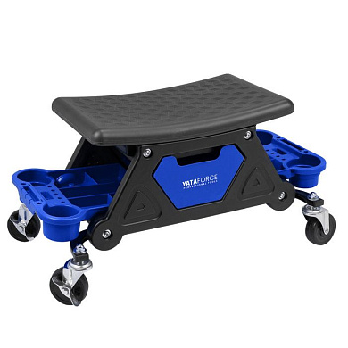 Стул пластиковый передвижной с выдвижным ящиком и пластиковыми ложементами г/п 130 кг YATAFORCE YF-F-TRH6800