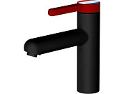 Смеситель для умывальника Lt D35, серия Rose черный + красный, монолитный излив A-five A5-1021
