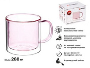 Кружка стеклянная с двойными стенками, 280 мл, ванильное небо, серия ENCANTO, PERFECTO LINEA 30-003280