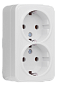 Минск Розетка 2-местная ОП 16А с заземлением белая EKF Basic EGR16-128-10