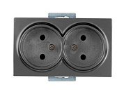 Розетка 2-ая, скрытая, б/з, дымчатая, DARIA, 10 A, 250 V, IP 20, Mutlusan 21002030295