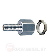 Переходник, внутр. резьба 1/4"-"елочка" 6 мм, с обжимным кольцом FUBAG 180250 B