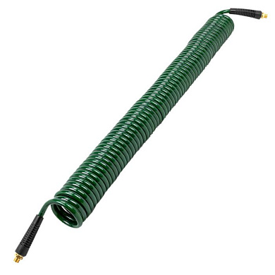 Шланг витой полиуретановый 8х12 мм, 7.5 м с резьбовыми наконечниками 1/4'', 15бар, раб. t от -20 до +60°С RockForce RF-AHC-48D