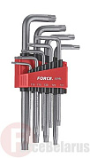 Набор Г-обр. ключей Torx с отверстием длинных Т10Н-Т50Н 9 пр. Force 5098LT