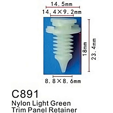Клипса для крепления внутренней обшивки а/м GM пластиковая, 100 шт Forsage C0891(GM)