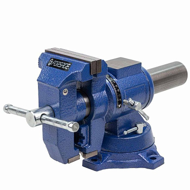 Тиски стальные поворотные с наковальней с захватом для труб 4''-100 мм Forsage F-6540204DT