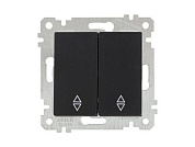 Выключатель проходной 2-клав., скрытый, без рамки, винт. зажим, черный, RITA, 10 A, 250 V, IP 20, Mutlusan 22004040284