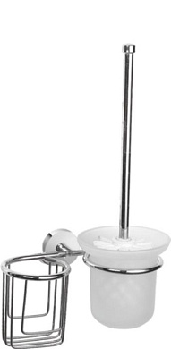 Туалетный ершик + держатель дезодоранта, сталь + стекло, хром Ledeme L1710-1