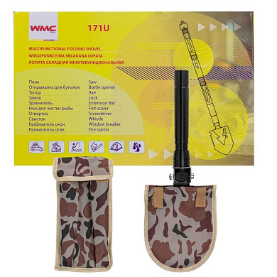 Лопата складная многофункциональная 9 в 1 WMC TOOLS WMC-171U