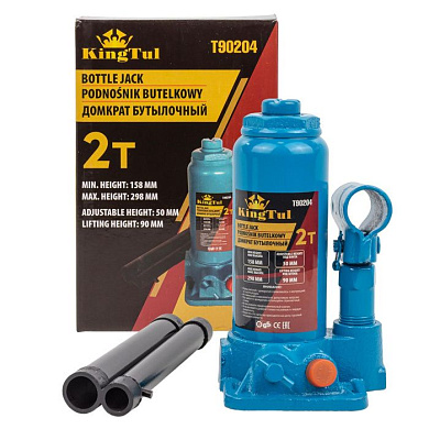 Домкрат бутылочный 2 т, 158-298 мм KINGTUL KT-T90204