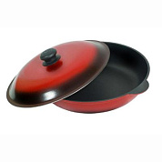 Жаровня с двумя лит. ушк. и крыш., д.300 с а-пр покрытием Силумин ЛЖ30ук