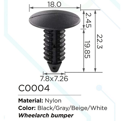 Клипса для крепления внутренней обшивки а/м GM пластиковая, 100 шт Forsage C0004(GM)