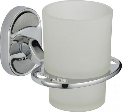 Стакан для зубной щетки, нержавеющая сталь + стекло, хром Savol S-007057