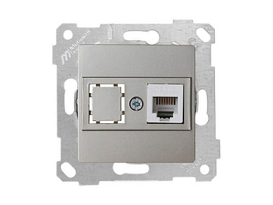 Розетка телефонная 1хRJ12, скрытая, без рамки, титан, RITA, Mutlusan 22001250183