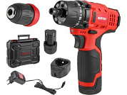 Аккум. дрель-шуруповерт BD 1215 LiSET в чем. 12 В, 30 Н*м, 2х1.5 А*ч, БЗП 10 мм WORTEX 1326470