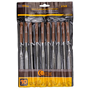 Набор надфилей разнопрофильных 180 мм, 10 пр. FORSTIME FT-6165