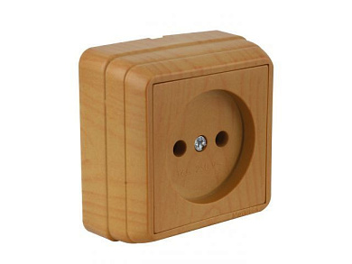 Розетка 1-ая, открытая, б/з дуб, BRON, 10 A, 250 V, IP 20 Mutlusan 2160 101 0258