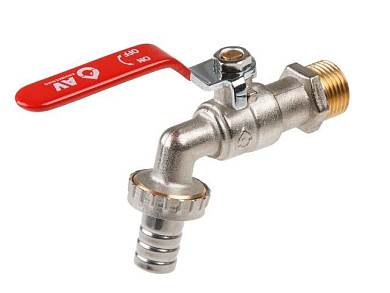 Кран водоразборный настенный со штуцером 1/2'' никелир. AV Engineering AVE166012