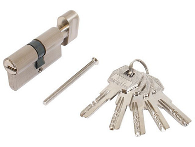 Евроцилиндр с вертушкой Стандарт MAX 60-5K SN, перф.ключ, 5 ключей, длина цилиндра 60, 25*10*25 УЗК 14795