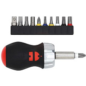 Отвертка с трещоткой, мини, с битами 11шт., ZEBRA, WÜRTH 061363050