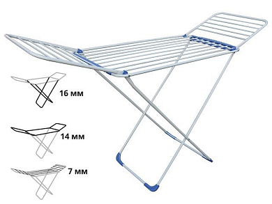 Сушилка для белья напольная, 18м, серия Gloria, бело-голубая, PERFECTO LINEA 46-000114
