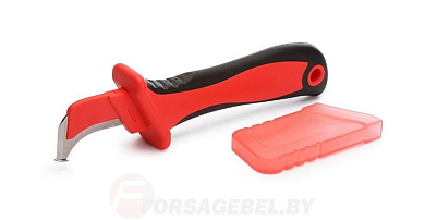 Нож монтерский диэлектрический с малой пяткой и частично изолированным лезвием КВТ НМИ-01А