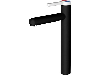 Смеситель для умывальника Lt D35, серия Rose черный + белый, монолитный излив A-five A5-0820