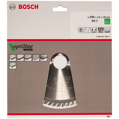 Пильный диск Optiline Wood 190х30 мм Z60 BOSCH 2608641188