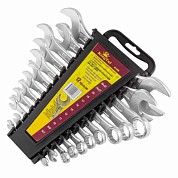 Набор ключей комбинированных 10-22 мм, рожковых 6х7, 8х9, 24х27, 30х32 мм, 12 пр KINGTUL KT-5198