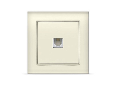 Розетка 1-ая телефонная, скрытая слоновая кость, Бриллиант, UNIVersal 7948783