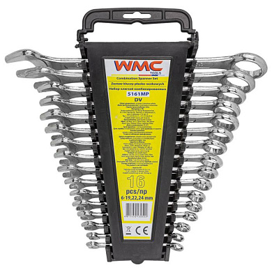 Набор комбинированных ключей 16 пр. 6-19, 22, 24 мм WMC TOOLS WMC-5161MP DV