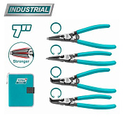 Набор съемников стопорных колец сжим/разжим, прямой/угловой 180 мм 4 пр TOTAL THTJ214042