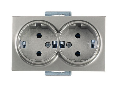 Розетка 2-ая, скрытая, с/з, титан, DARIA, 16 A, 250 V, IP 20, Mutlusan 21002020283