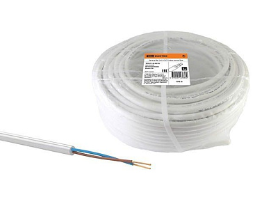Провод ПВС 2х1,5, бухта 100 м, белый TDM SQ0118-0035