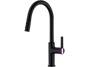 Смеситель для кухни Lt D35, серия Lotus черный, вытягивающийся двухрежимный J-излив A-five A5-0625