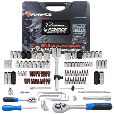 Набор инструментов 108+6 пр 1/4''&1/2'' 6-гр Forsage F-41082-5 PREMIUM
