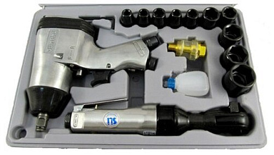 Набор пневмогайковерт, пневмотрещотка с наб. ударных головок 17 пр. 1/2" Sumake ST-5500