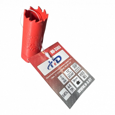 Коронка биметаллическая по металлу и дереву 19 мм., L38 мм., 1/2"-20UNF, HSS M3 H-D HD-3303