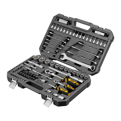 Набор инструментов 1/4"&1/2", CrV, S2, 82 пр Denzel 15809